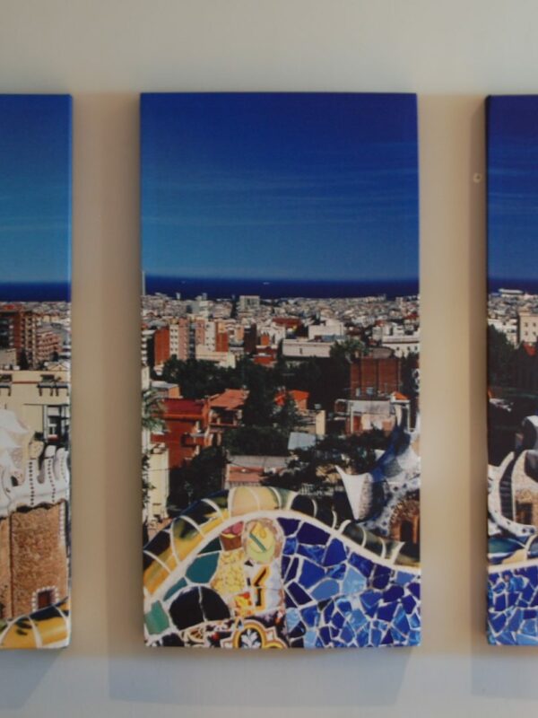 GIK Acoustics Art Panels 3 panel span blue city images