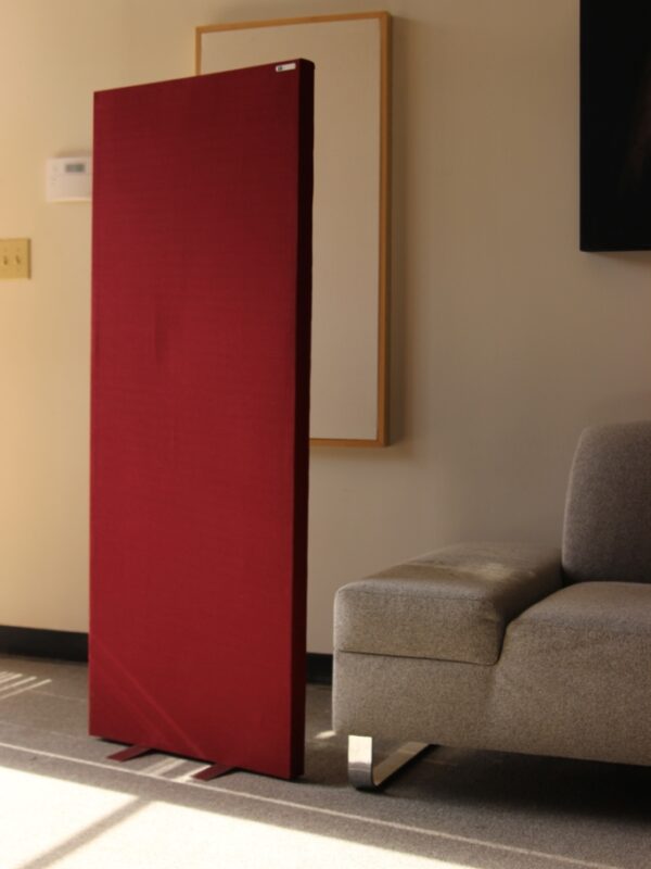 GIK Acoustics Freestand Free standing acoustic panels gobo next to couch