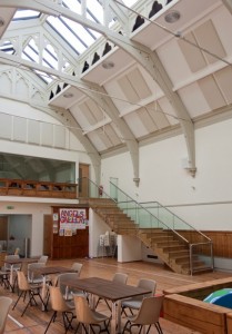 Church acoustics Christchurch Ilkley Riddings Hall with angled ceiling mounted acoustic panels, GIK 242 Acoustic Panels