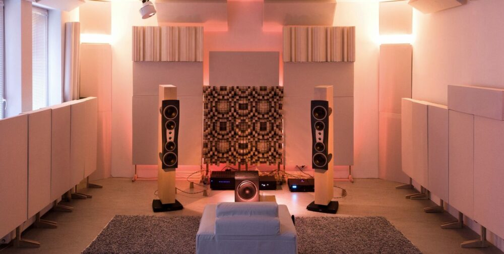 Sound diffusion and absorption in listening room